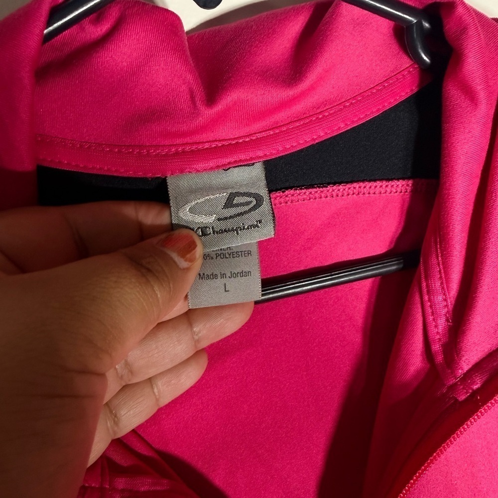 Champion Pink Stretch Athletic Zip Jacket Women’s Size L - Picture 4 of 4